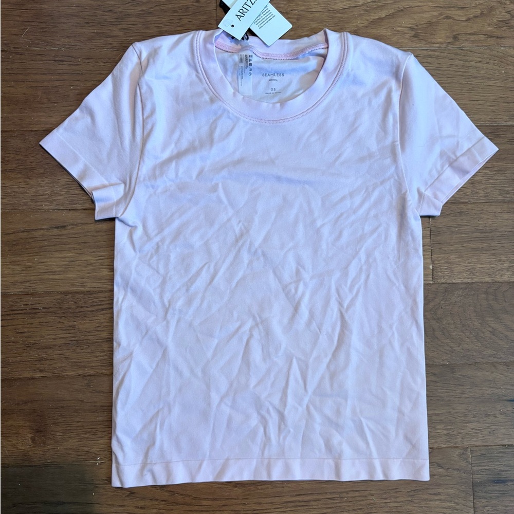Aritzia Pink Fitted Short Sleeve Tee